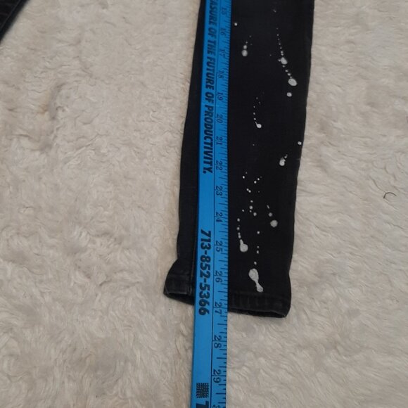 True Religion Woman's Black Supper Skinny Paint Splatter DistresseDenim Jeans 25 - Picture 7 of 11